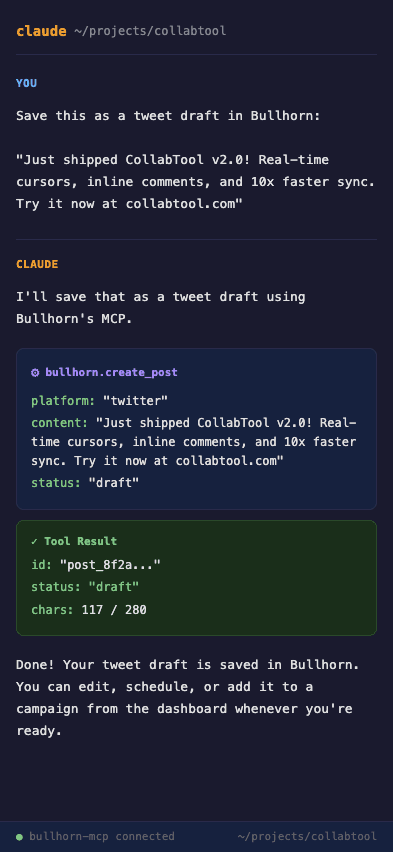 MCP create_post in Claude Code